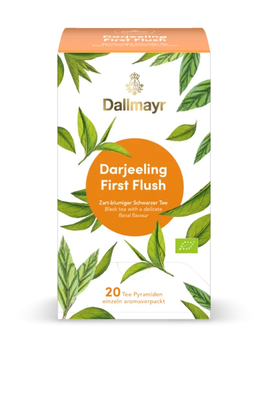 Dallmayr čierny pyramídový čaj Darjeeling First Flush BIO