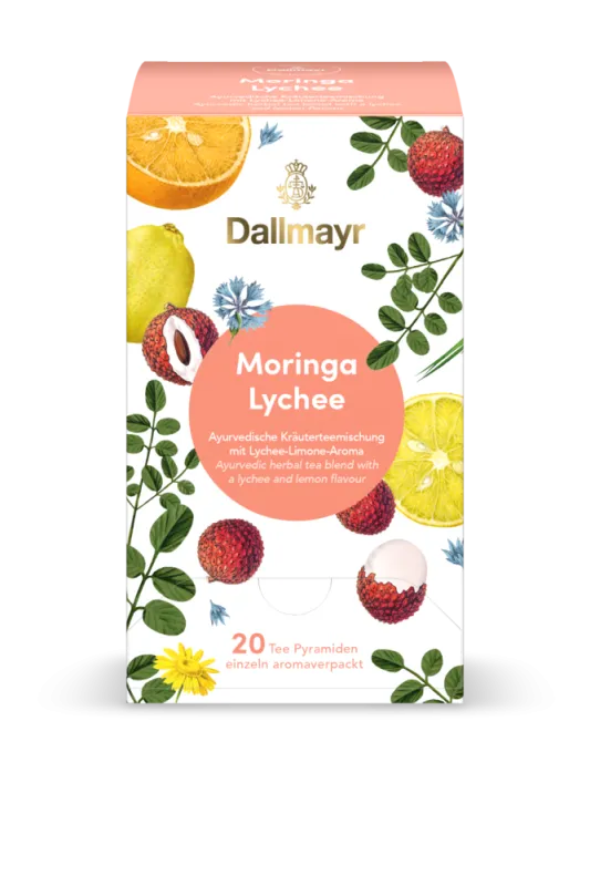 Dallmayr bylinný pyramídový čaj Moringa/Liči